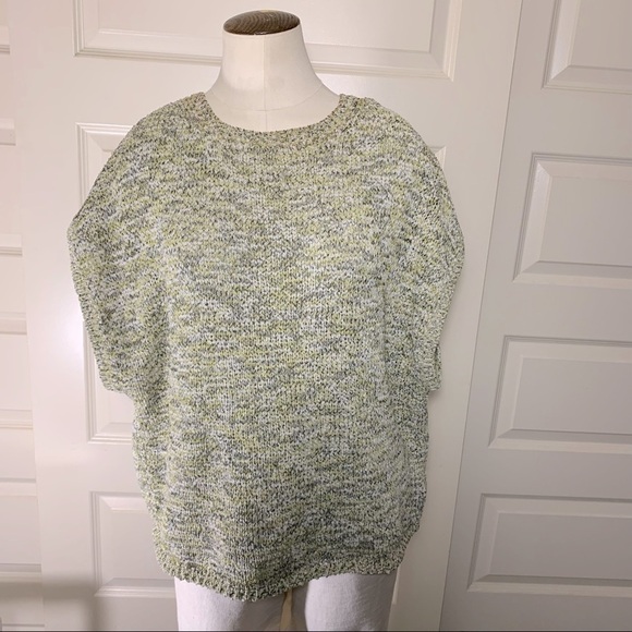 H & M knit stretchy comfy neutral tones oversized top short sleeves size medium - Picture 4 of 9